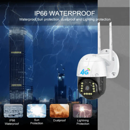 Camera Smart 4G Dasgut V380 Pro, Full HD1080p, Detectie Umana, Rezolutie 3.0MP, LED-uri IR, Viziune Nocturna, Rezistenta IP 66 Trendysale.ro