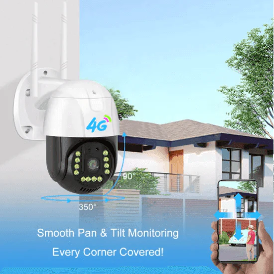 Camera Smart 4G Dasgut V380 Pro, Full HD1080p, Detectie Umana, Rezolutie 3.0MP, LED-uri IR, Viziune Nocturna, Rezistenta IP 66 Trendysale.ro