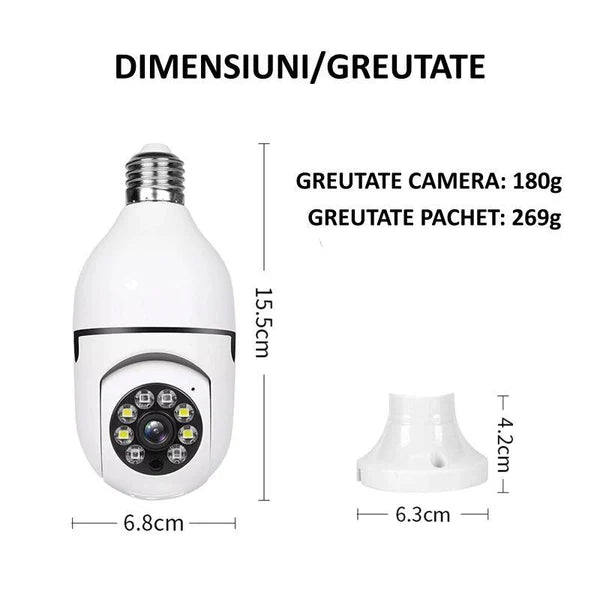 Camera Supraveghere FULL HD Panoramica, Wireless - Monitorizare 360 Trendysale.ro