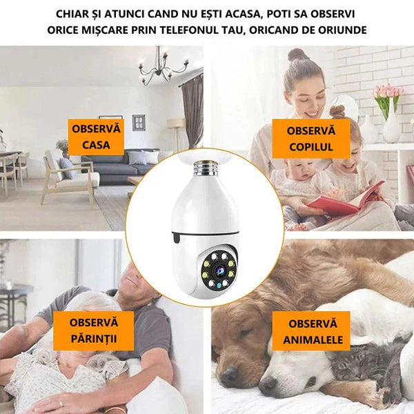Camera Supraveghere FULL HD Panoramica, Wireless - Monitorizare 360 Trendysale.ro
