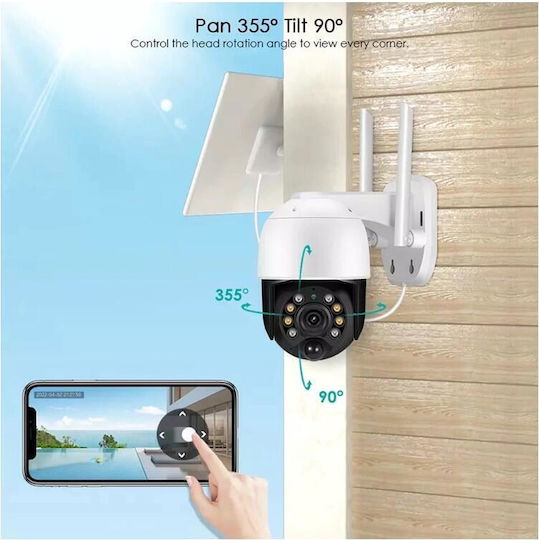 Camera Supraveghere cu Panou Solar, JT-8181XM, Alb, Wi-Fi, IP66 Trendysale.ro