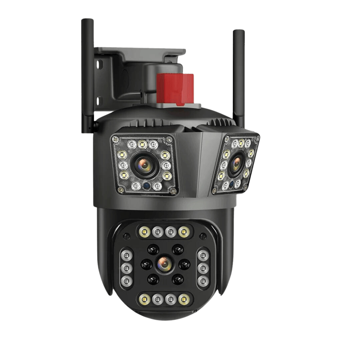 Camera Tripla Wi-Fi 6K 12MP, Zoom Digital 8X, AI Motion Detection, Night Vision, PTZ 355°/90°, IP66 Trendysale.ro