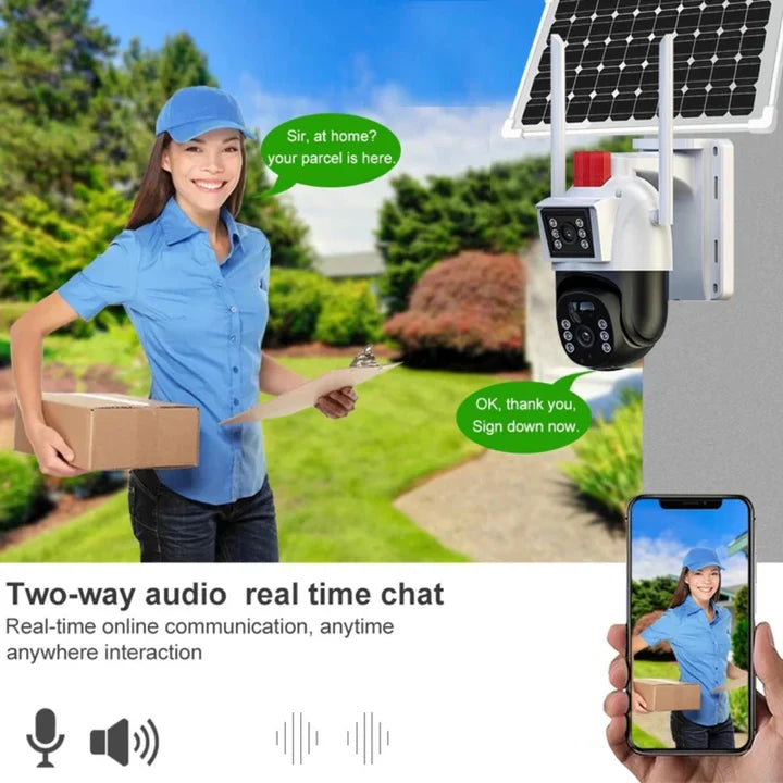 Camera de Supraveghere Solara cu Dubla Lentila, 4G SIM, Dasgut, 2x3MP Trendysale.ro