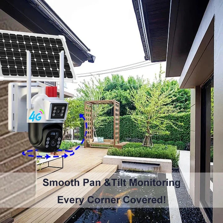 Camera de Supraveghere Solara cu Dubla Lentila, 4G SIM, Dasgut, 2x3MP Trendysale.ro