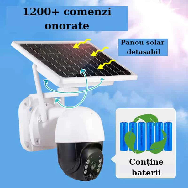 Camera de supraveghere exterior 4G 1080HD, IP60, solara, vedere nocturna Trendysale.ro