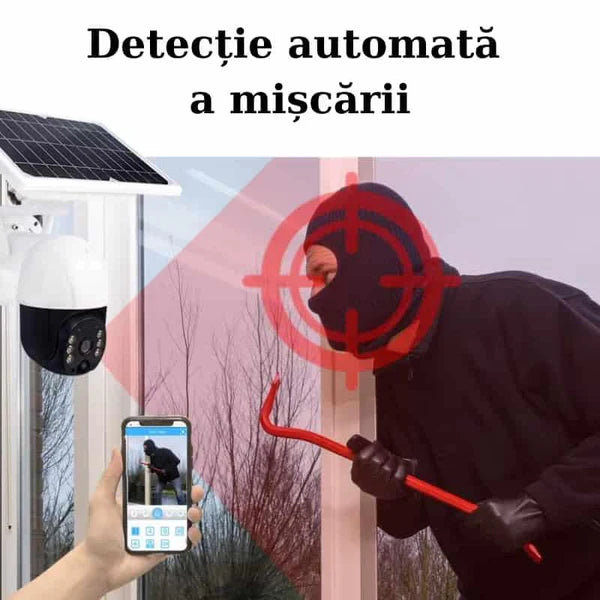 Camera de supraveghere exterior 4G 1080HD, IP60, solara, vedere nocturna Trendysale.ro