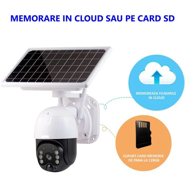 Camera de supraveghere exterior 4G 1080HD, IP60, solara, vedere nocturna Trendysale.ro
