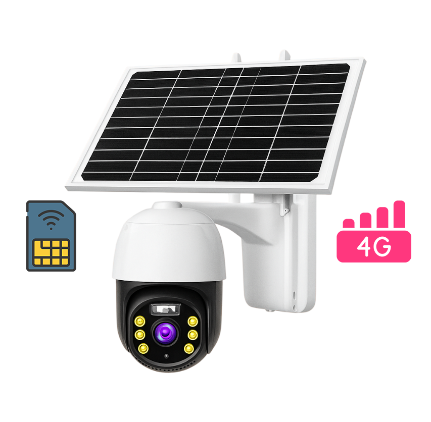 Camera supraveghere 5MP cu panou solar, rotire 355°, IP66, 4G Trendysale.ro
