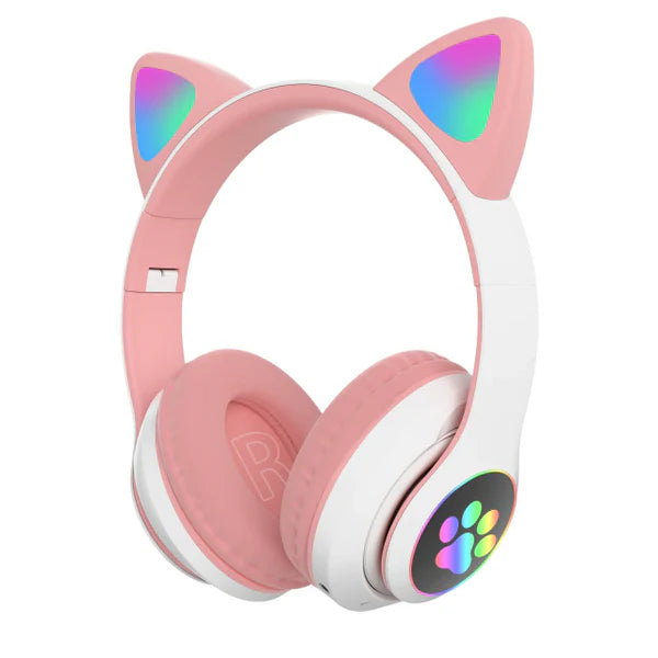Casti bluetooth v5.0 pliabile, LED, design ureche de pisica, bass, stereo Trendysale.ro