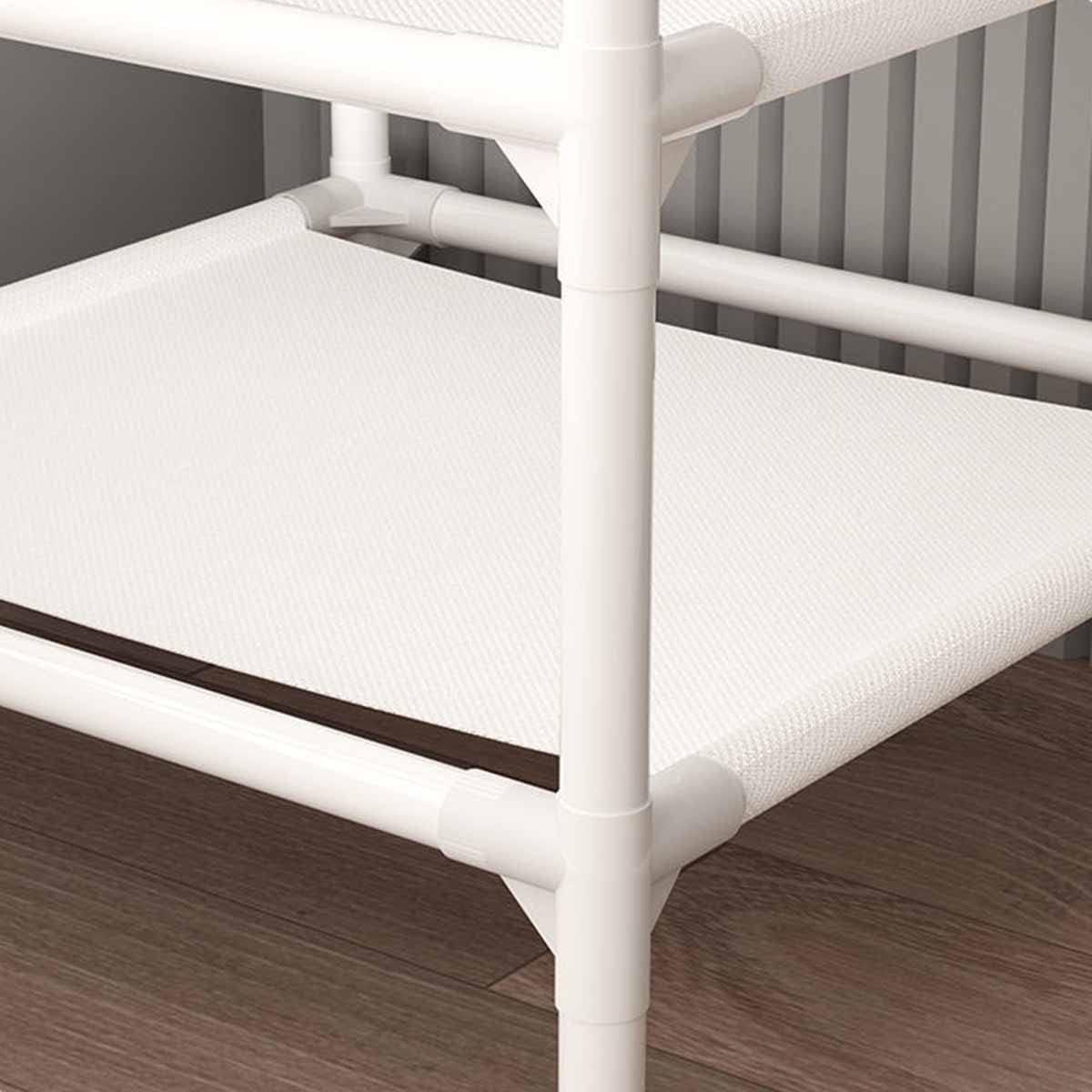 Cuier de colt din metal, cu 2 rafturi pentru organizare, negru Trendysale.ro