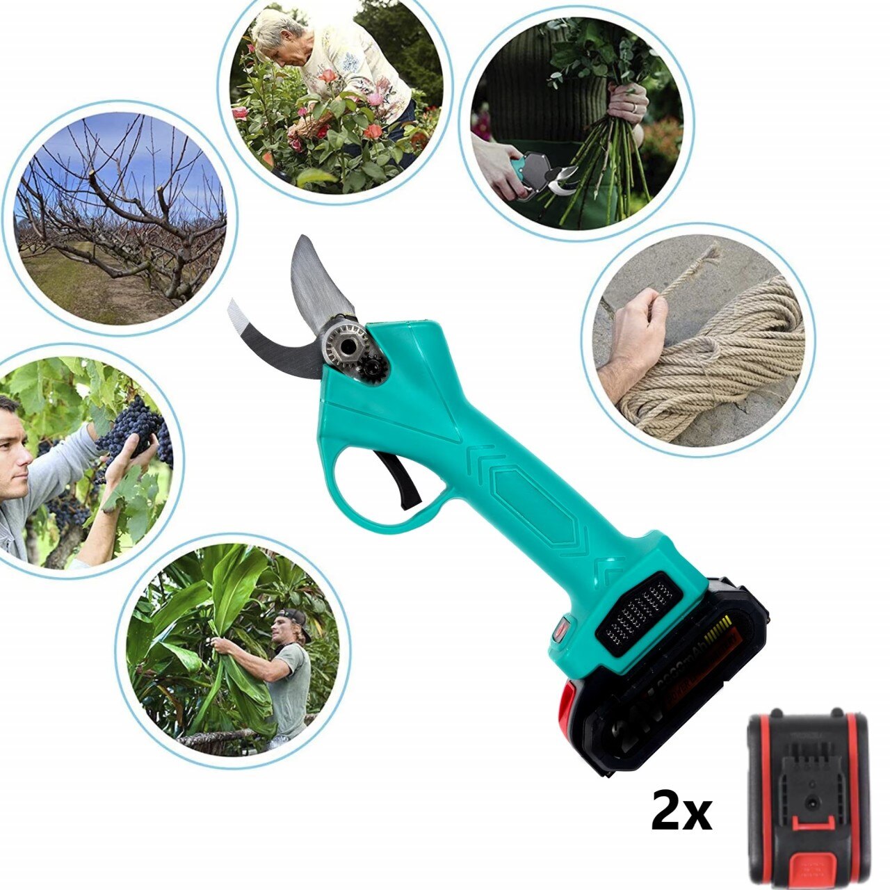 Foarfeca Electrica pentru Tuns Gradina si Pomi, 2 Acumulatori 36V, 5000mAh Trendysale.ro