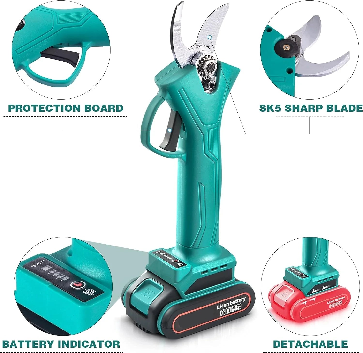 Foarfeca Electrica pentru Tuns Gradina si Pomi, 2 Acumulatori 36V, 5000mAh Trendysale.ro