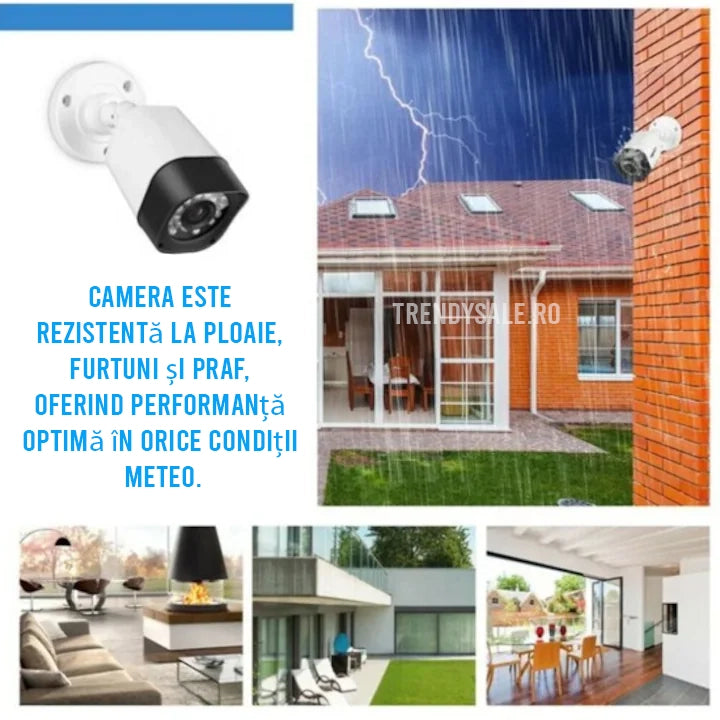 Kit Complet Supraveghere Video cu 4 Camere HD, DVR HDMI, USB pentru Interior si Exterior Trendysale.ro