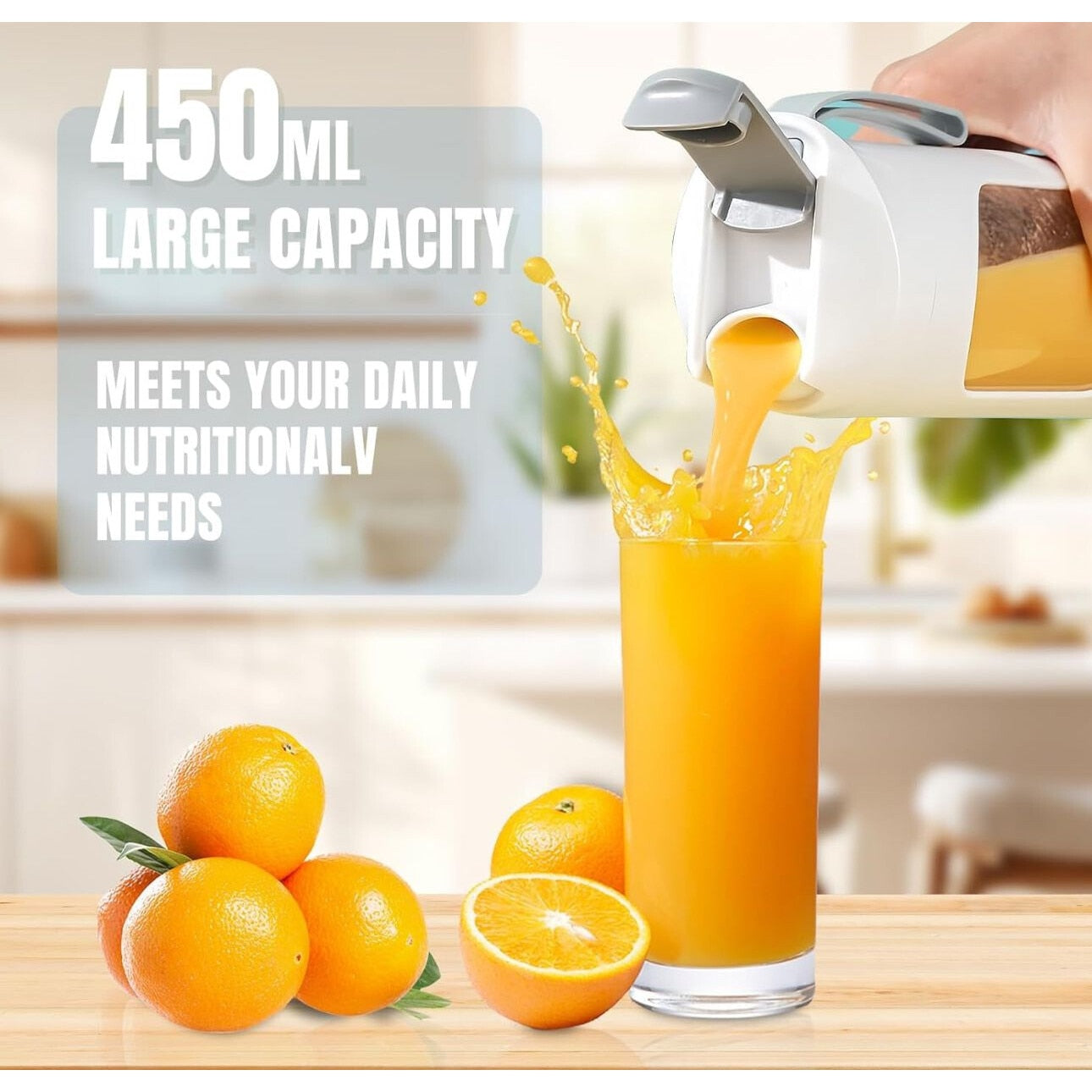 Mini Blender Portabil Cu Afisaj 450ml, 12000rpm, 12 lame Trendysale.ro