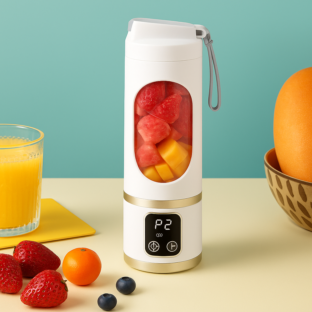 Mini Blender Portabil Cu Afisaj 450ml, 12000rpm, 12 lame Trendysale.ro