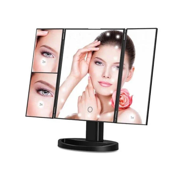 Oglinda Cosmetica LED cu Functie Extensibila, Marire Dubla si Tripla, Buton Tactil Trendysale.ro