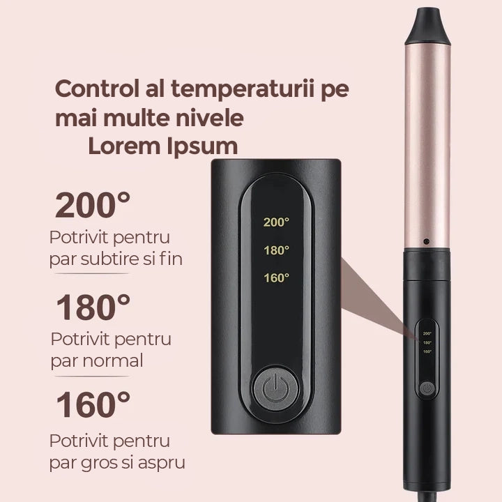 Ondulator Ceramic Profesional 6 in 1,  2 Setari de Temperatura (180°C - 210°C) Trendysale.ro