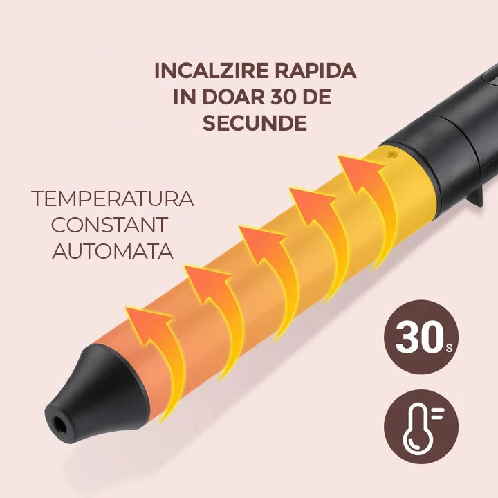 Ondulator Ceramic Profesional 6 in 1,  2 Setari de Temperatura (180°C - 210°C) Trendysale.ro