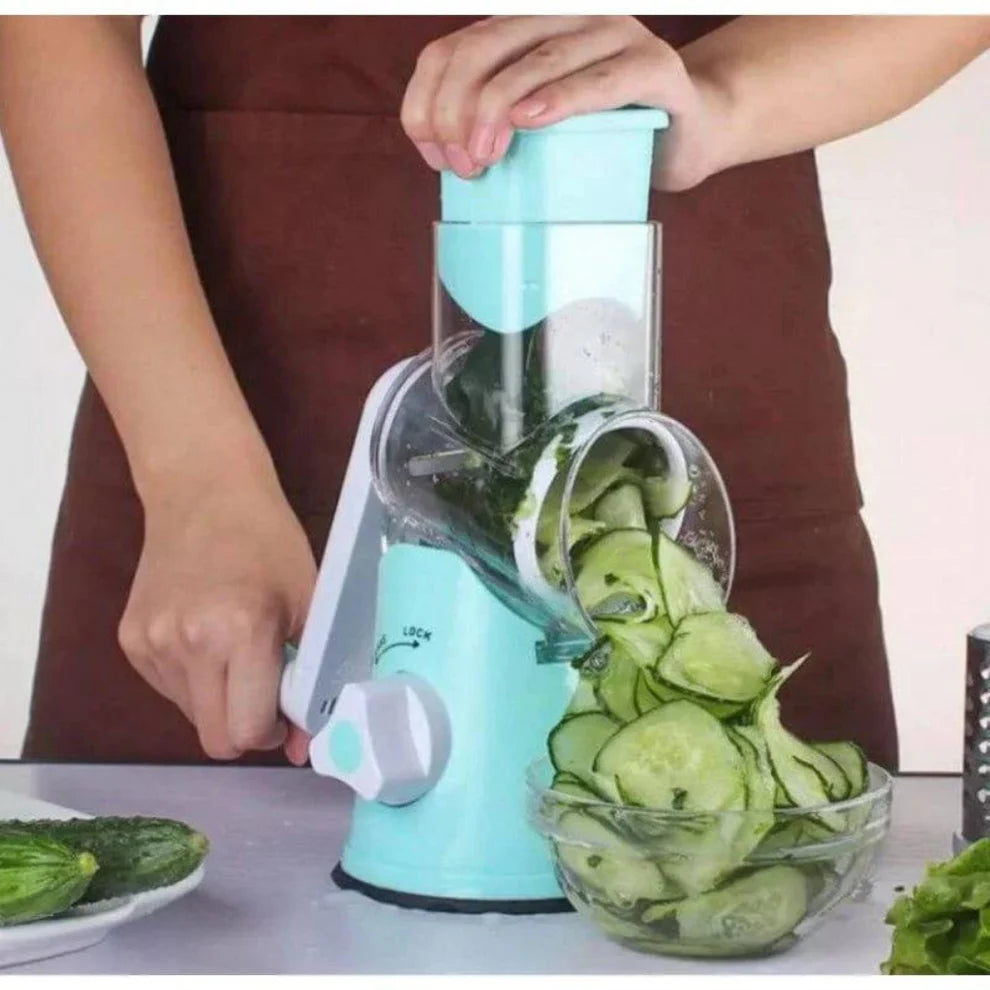 Razatoare Multifunctionala 3 IN 1 pentru Legume, Fructe si Nuci cu Maner Rotativ Trendysale.ro