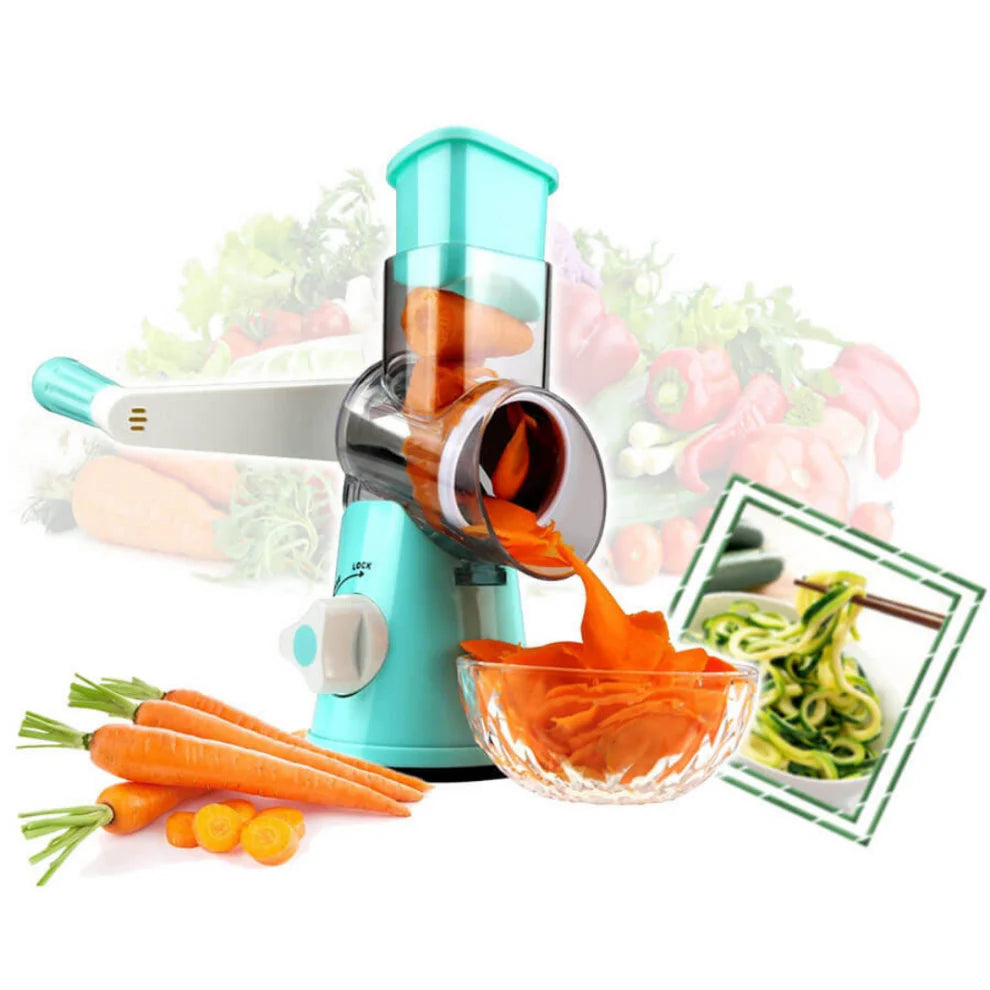 Razatoare Multifunctionala 3 IN 1 pentru Legume, Fructe si Nuci cu Maner Rotativ Trendysale.ro