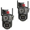 SET 2X Camere Triple Wi-Fi 6K 12MP, Audio bidirectional, AI Motion Detection, Night Vision, PTZ 355°/90°, IP66 Trendysale.ro