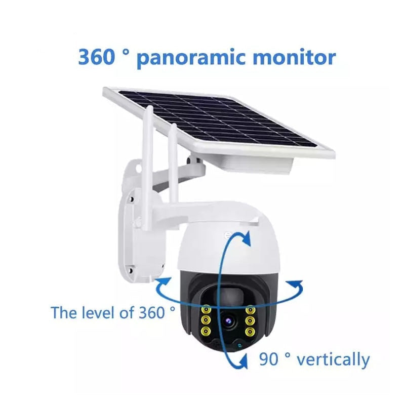 SET 4 Camere supraveghere 5MP cu panou solar, rotire 355°, IP66, 4G Trendysale.ro
