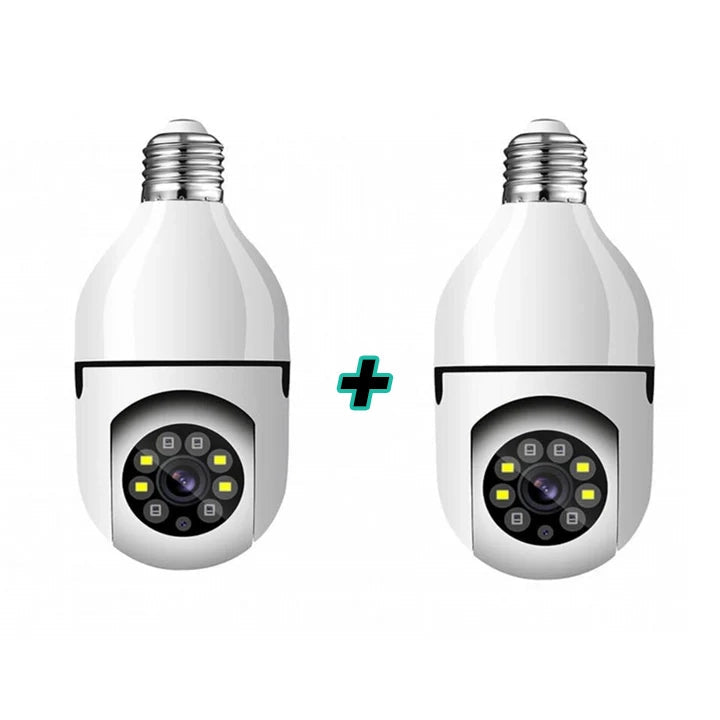 Set 2 Camere IP HD Smart-Bulb cu Senzor PIR 90° si Rotatie 355° Trendysale.ro