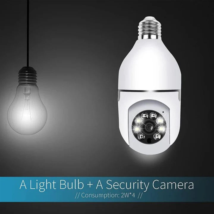 Set 2 Camere IP HD Smart-Bulb cu Senzor PIR 90° si Rotatie 355° Trendysale.ro