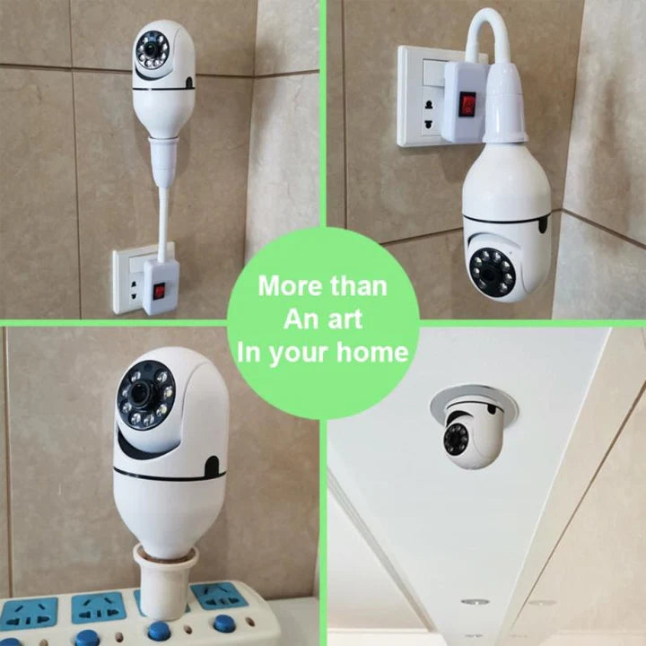 Set 2 Camere IP HD Smart-Bulb cu Senzor PIR 90° si Rotatie 355° Trendysale.ro