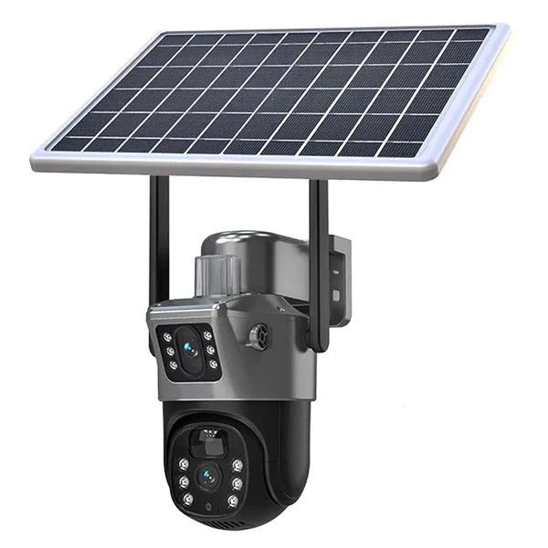 Set 2 Camere Video Supraveghere 4K - Wifi sau 4G, 2 Lentile, Panou Solar, 360° Trendysale.ro