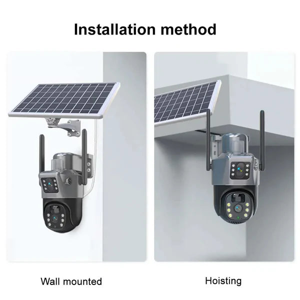 Set 2 Camere Video Supraveghere 4K - Wifi sau 4G, 2 Lentile, Panou Solar, 360° Trendysale.ro