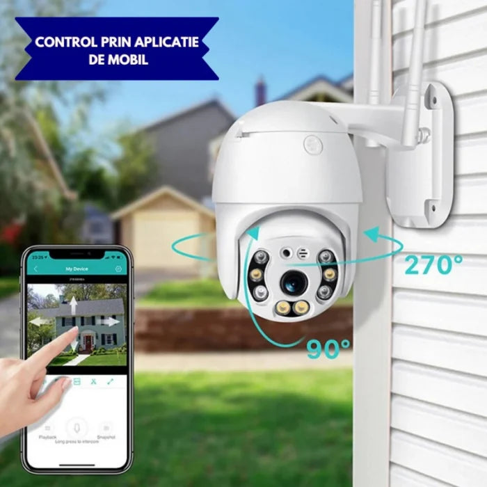 Set 2 Camere supraveghere exterior, rotativa, WI-FI, IP66, Full HD 1080p Trendysale.ro