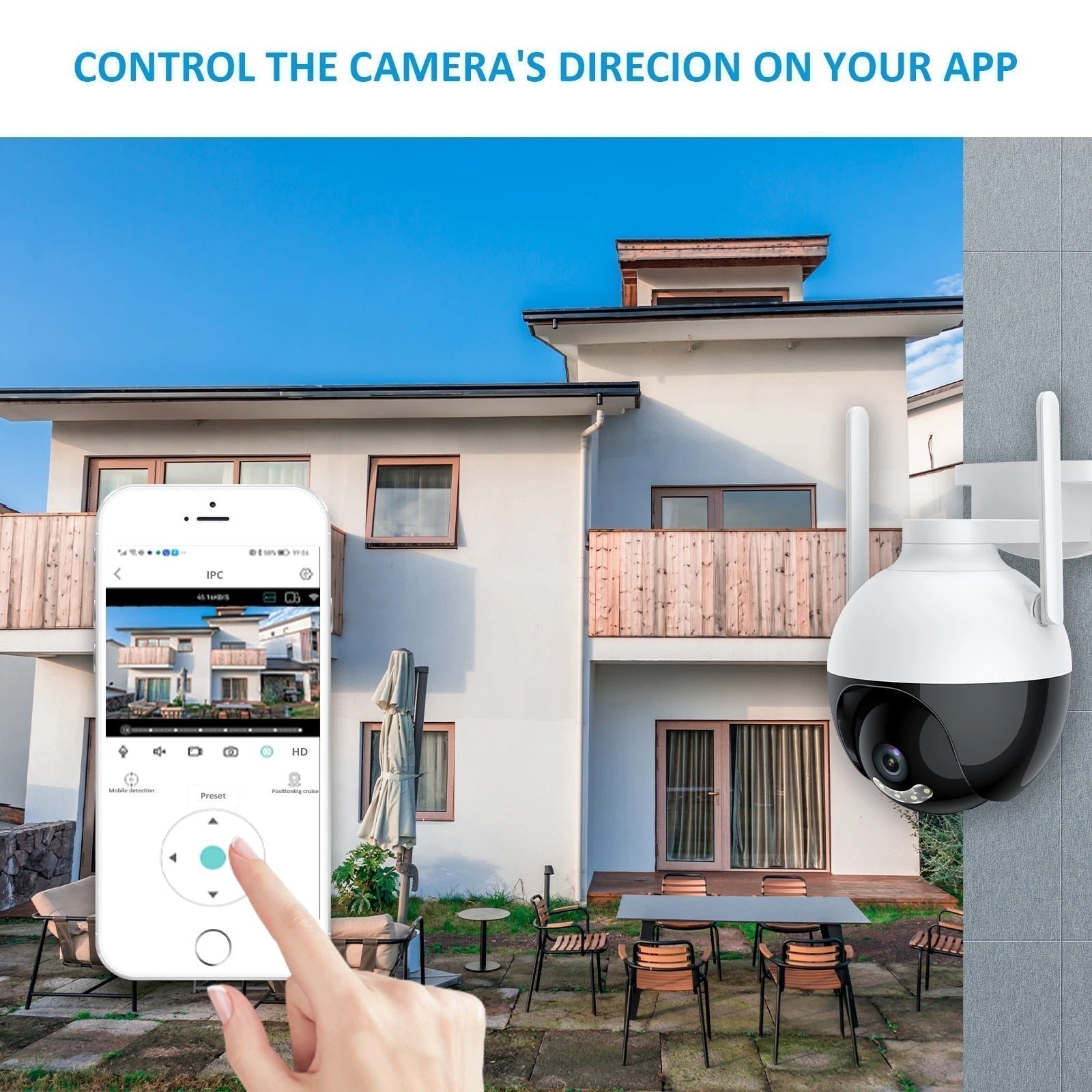 Set 3 Camere Supraveghere WiFi 5MP, PTZ 360°, Viziune Nocturnă Color, IP66 + 3 Card 32GB Trendysale.ro