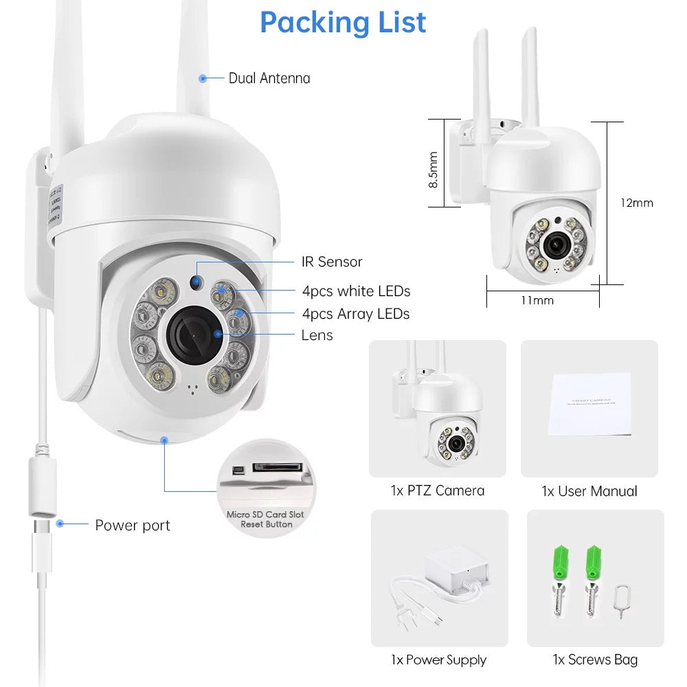 Set 4 X Camere de supraveghere, Smart IP, 2 MP + 4 carduri de memorie Trendysale.ro