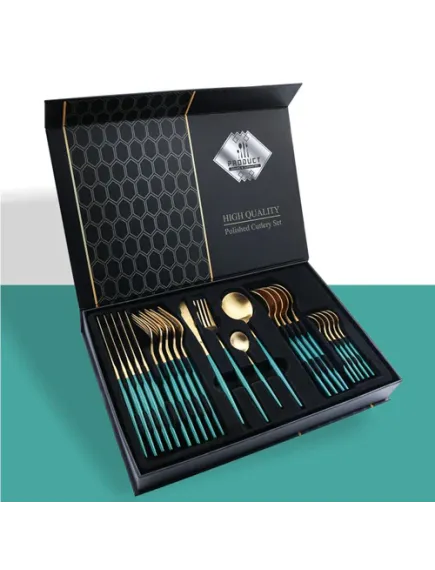 Set de tacamuri 24 piese, design elegant, din otel inoxidabil Trendysale.ro