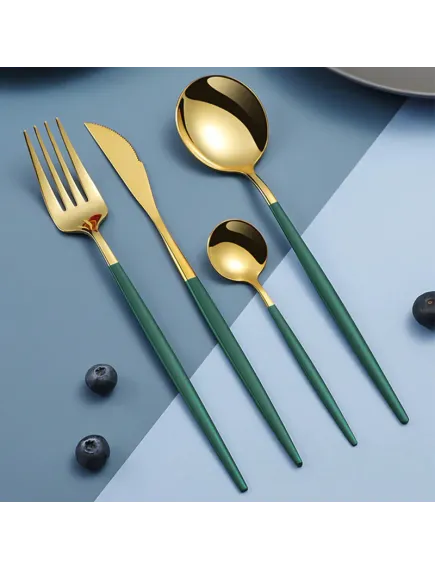 Set de tacamuri 24 piese, design elegant, din otel inoxidabil Trendysale.ro