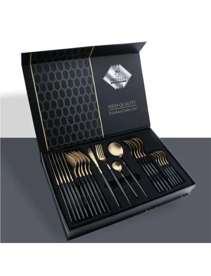 Set de tacamuri 24 piese, design elegant, din otel inoxidabil Trendysale.ro