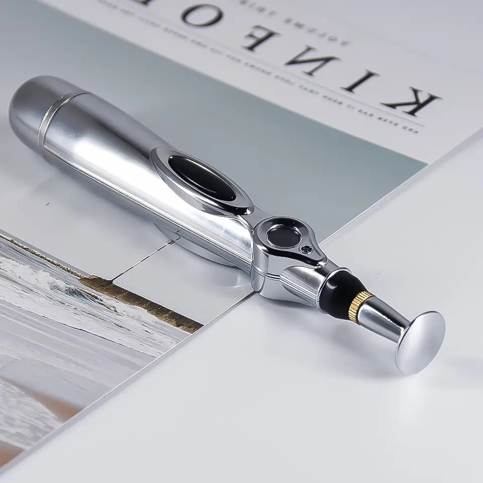 Stilou Electric pentru Masaj, Electrostimulare si Acupunctura Fara Ace, 9 Viteze, 3 Capete Interschimbabile Trendysale.ro